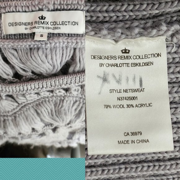 Designers Remix Collection Lavender Crochet Blouson Sweater - Picture 4 of 4